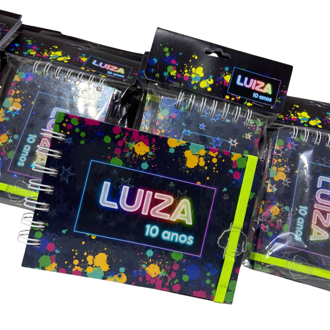 Lembrancinha Festa Neon | Mini Livro A6 Personalizado