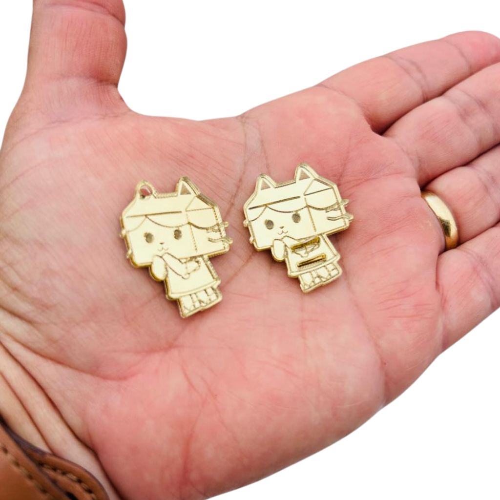 Aplique de Acrílico Espelhado Dourado A Casa Mágica da Gaby (Pingente ou Passante)