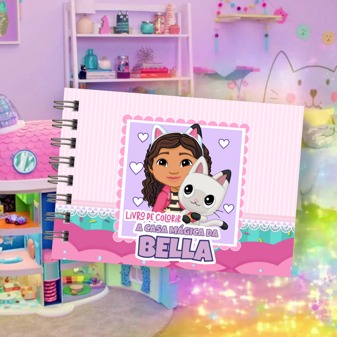 Kit Livrinho de Colorir A Casa Mágica da Gaby Personalizado com Nome (Lembrancinha de Luxo)