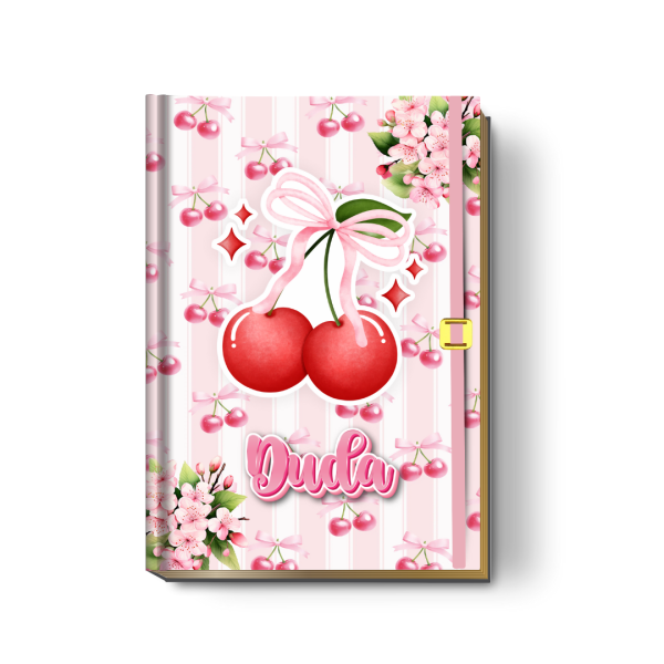 Planner Diário Permanente Personalizado "Cereja" (Holográfico) | Escolha sua Encadernação + Brindes Especiais