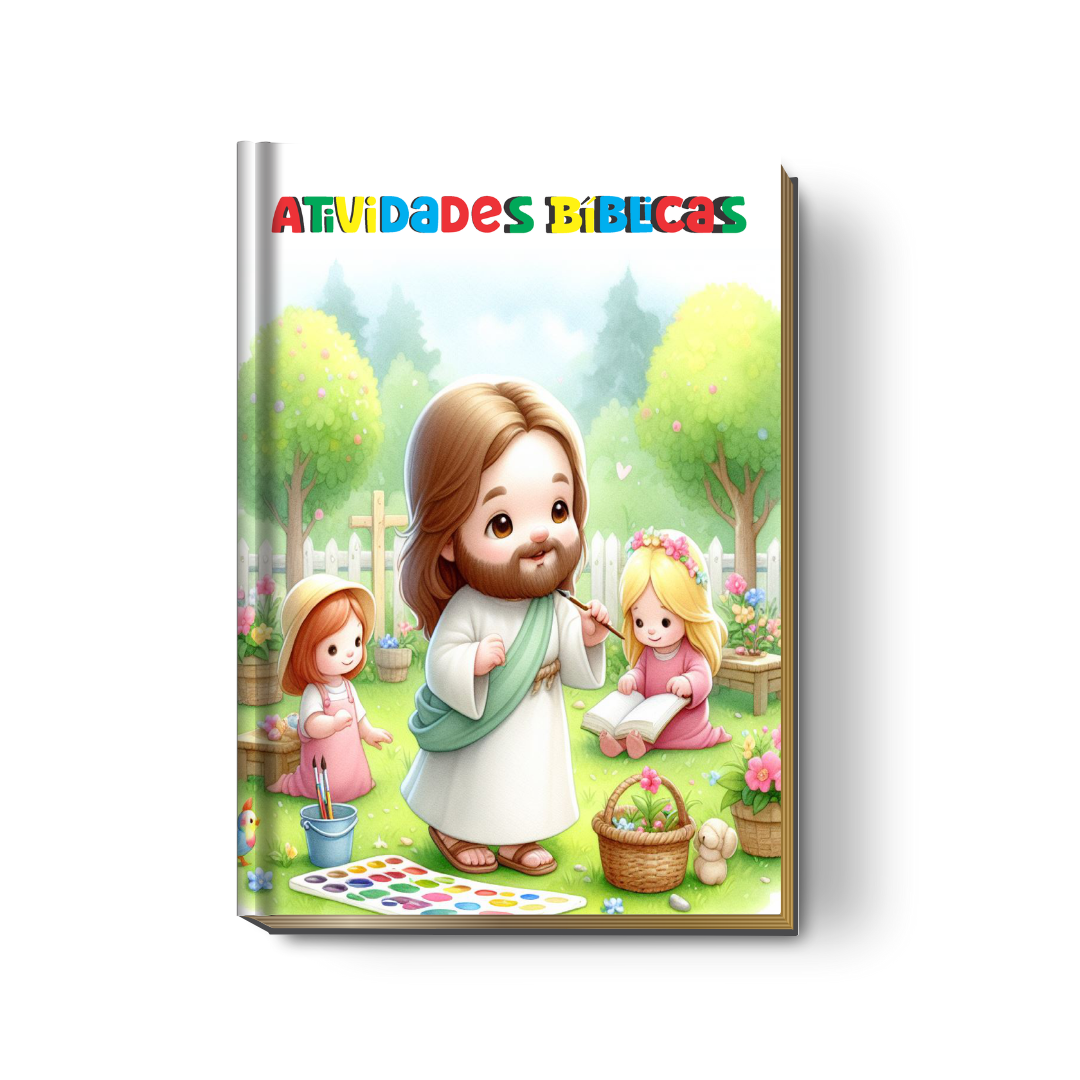 Livro de Atividades Bíblicas Infantil Personalizado (Capa Dura - Vários Temas)