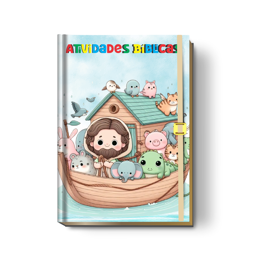 Livro de Atividades Bíblicas Infantil Personalizado (Capa Dura - Vários Temas)