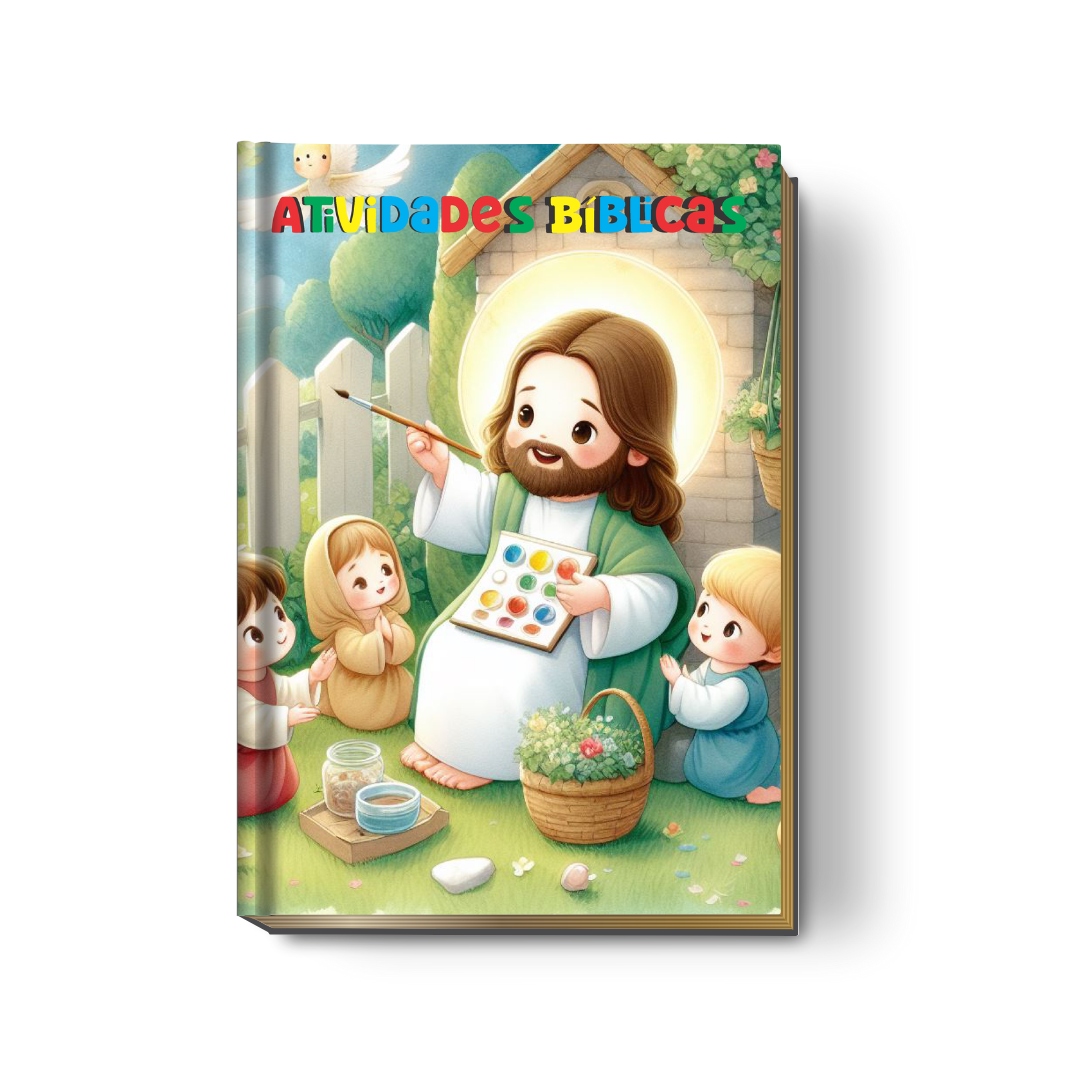 Livro de Atividades Bíblicas Infantil Personalizado (Capa Dura - Vários Temas)