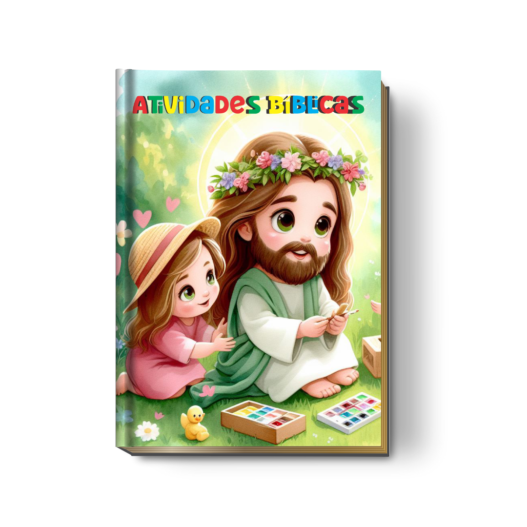 Livro de Atividades Bíblicas Infantil Personalizado (Capa Dura - Vários Temas)