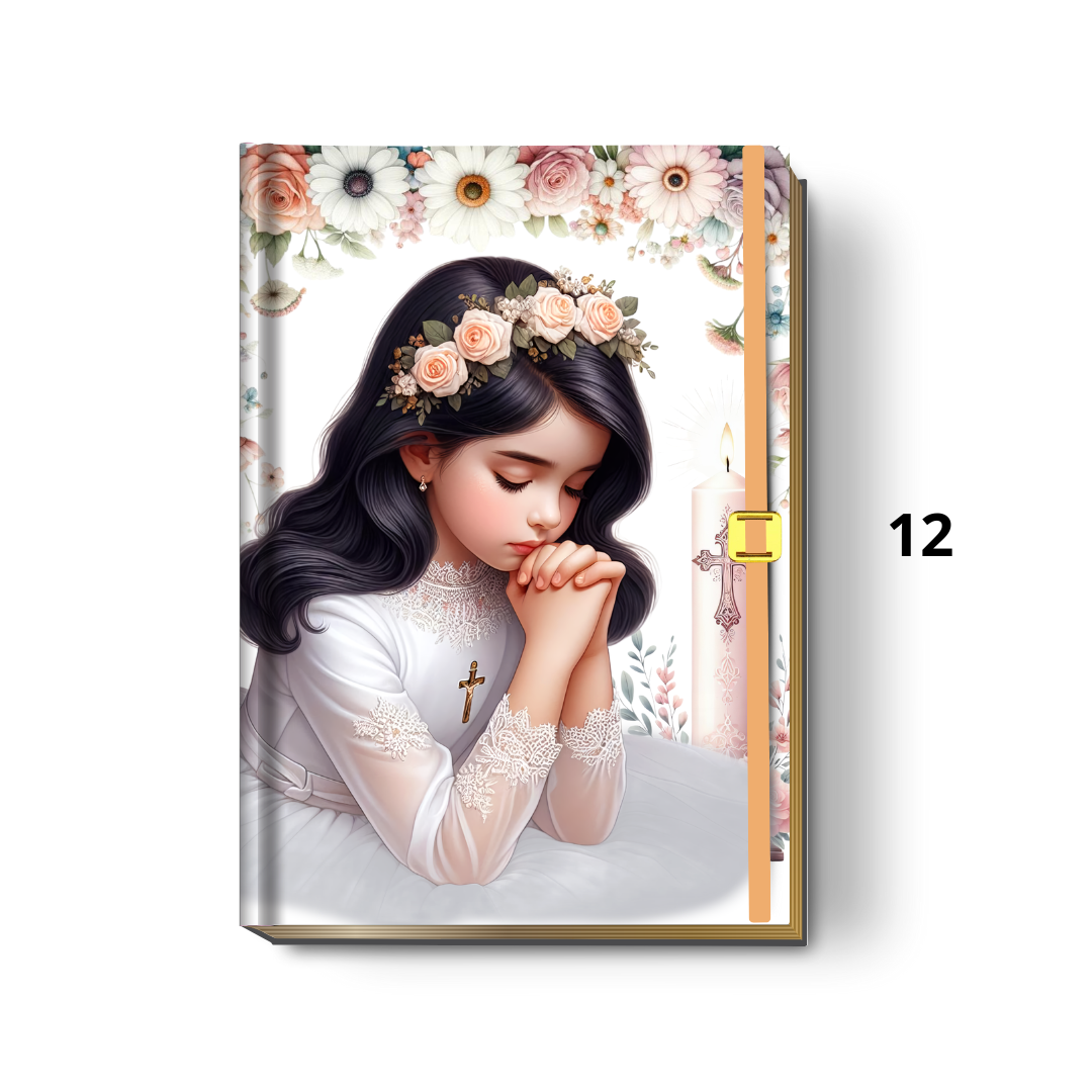 Livro de Orações Católicas Personalizado - Lembrança de Luxo para Primeira Eucaristia ou Batismo