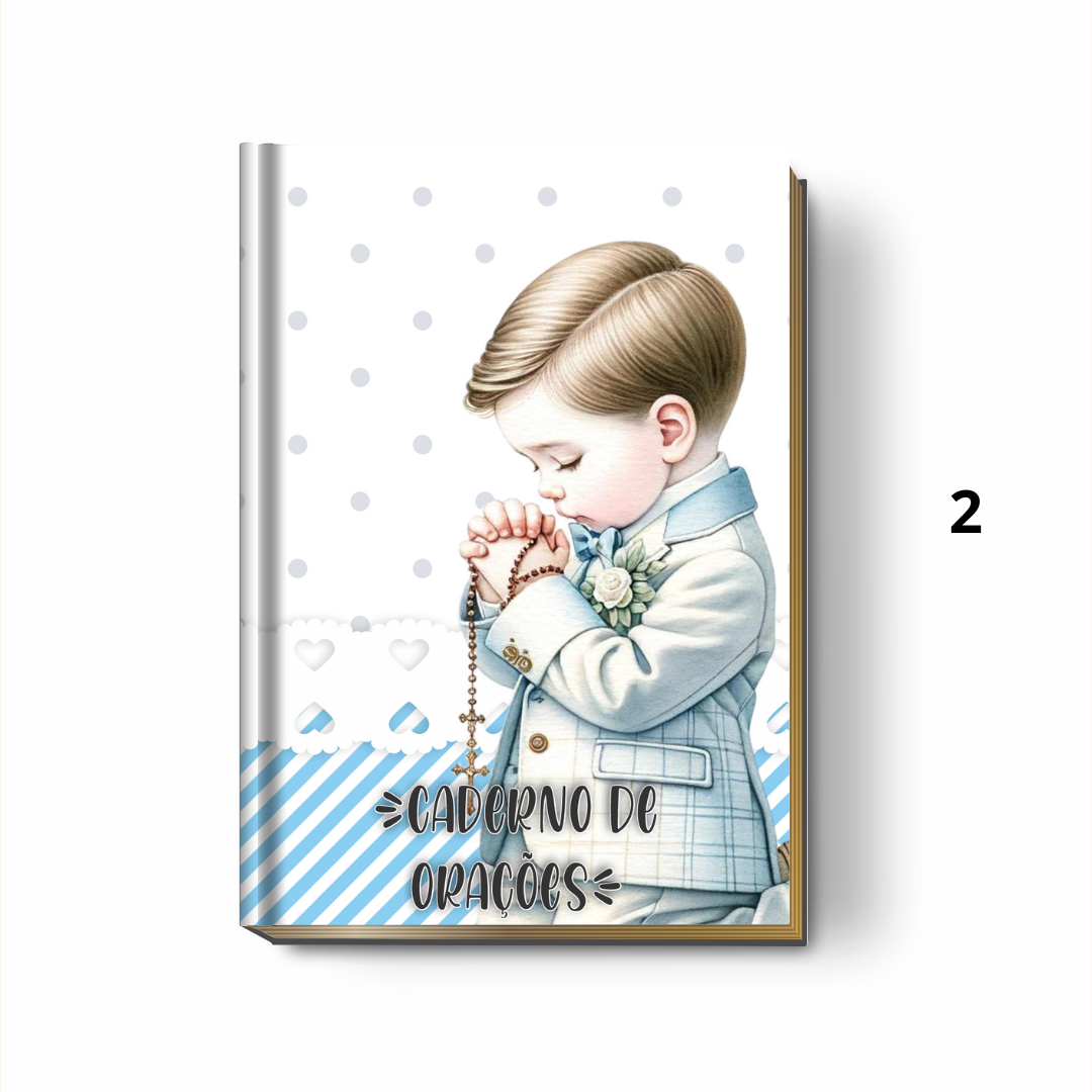 Livro de Orações Católicas Personalizado - Lembrança de Luxo para Primeira Eucaristia ou Batismo