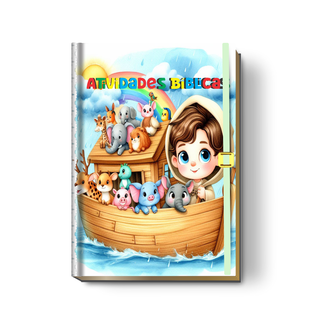 Livro de Atividades Bíblicas Infantil Personalizado (Capa Dura - Vários Temas)