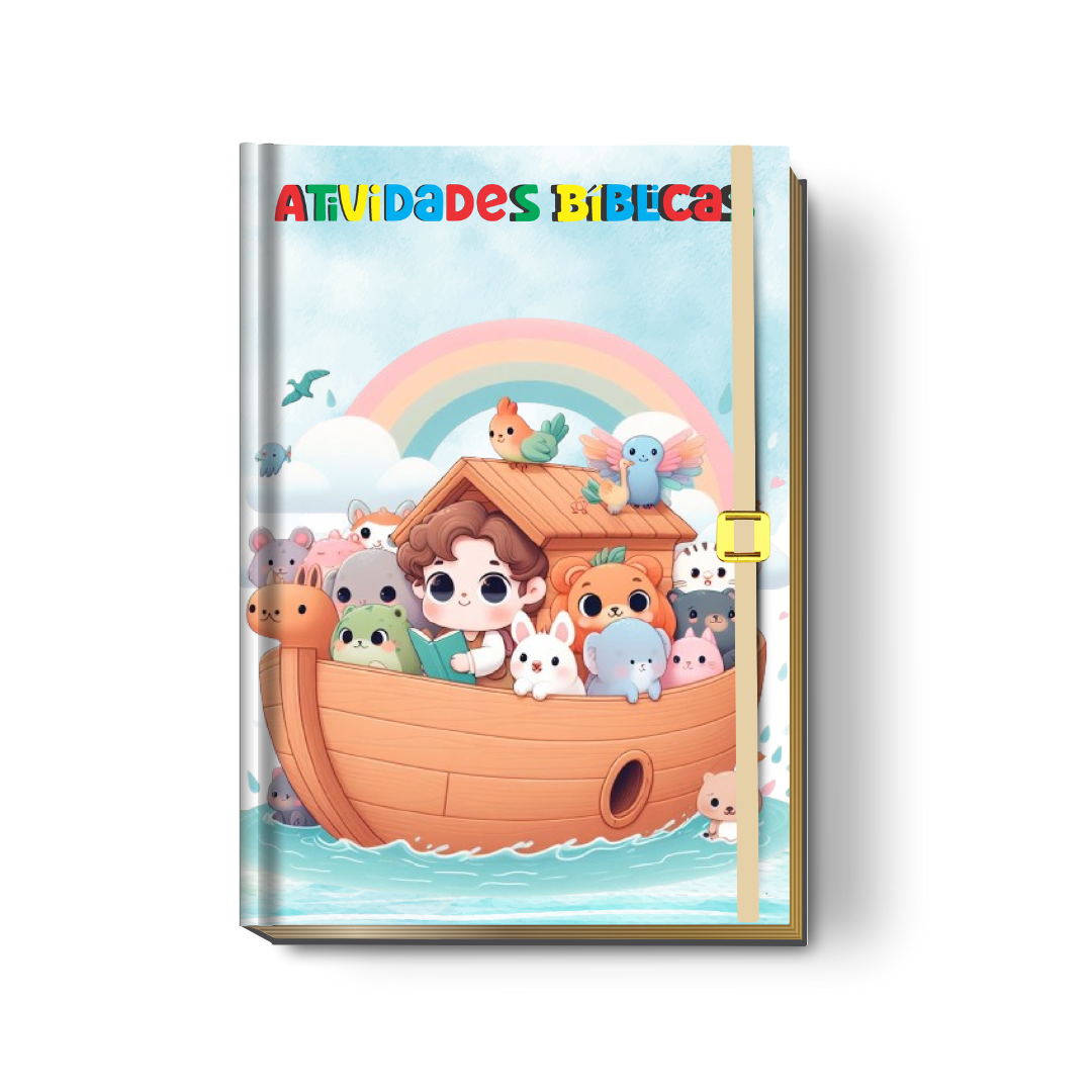 Livro de Atividades Bíblicas Infantil Personalizado (Capa Dura - Vários Temas)