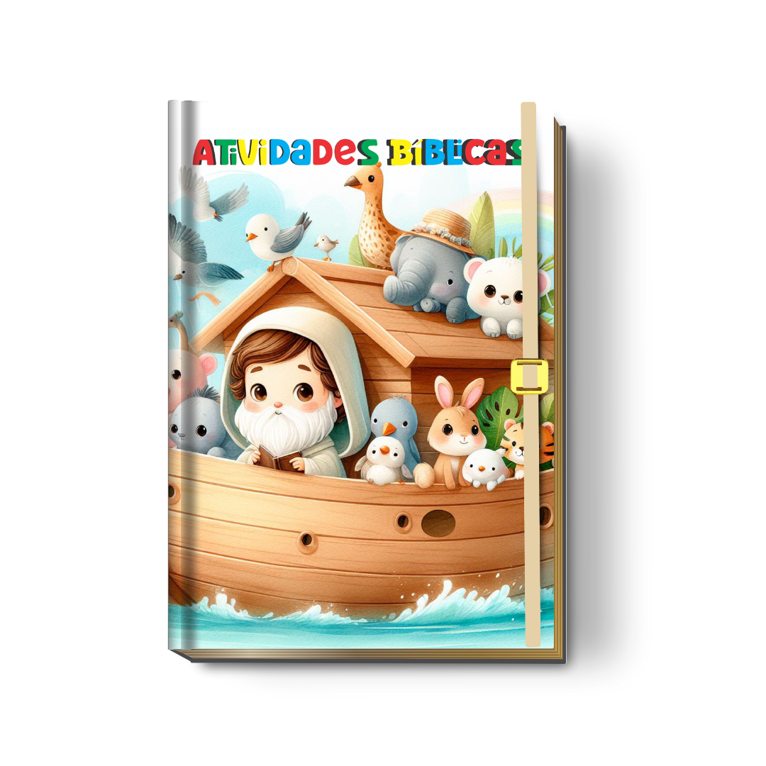 Livro de Atividades Bíblicas Infantil Personalizado (Capa Dura - Vários Temas)