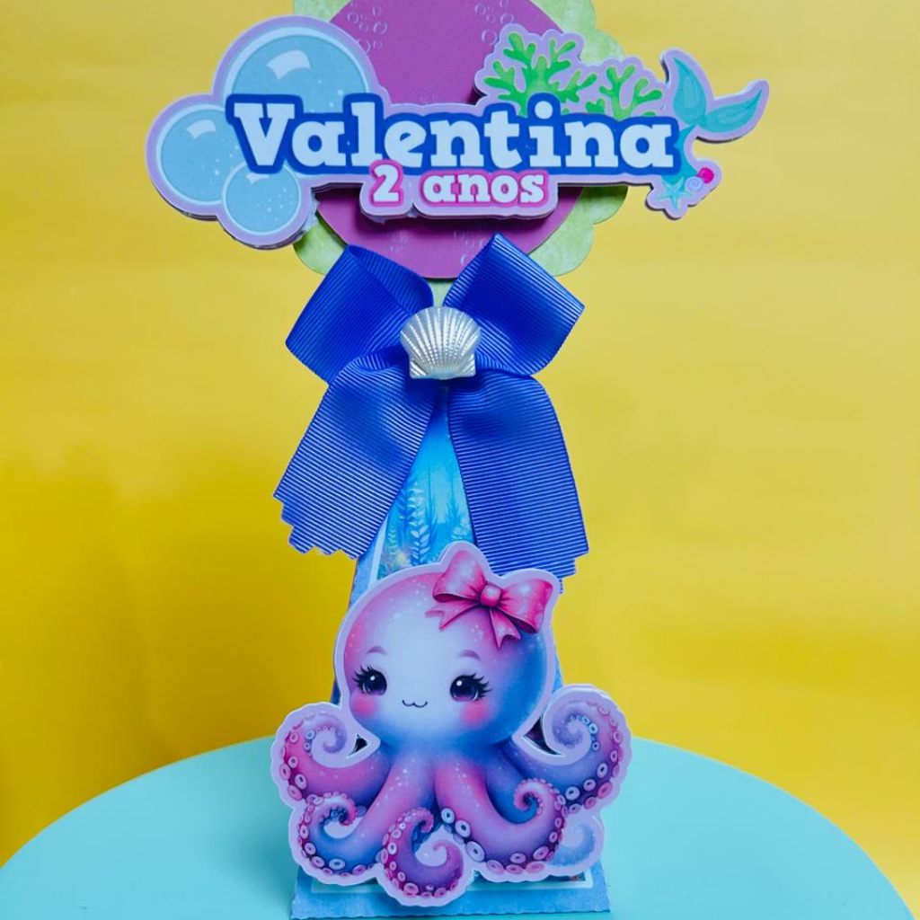 Kit festa Personalizada Fundo do Mar Menina - Pegue e Monte - já vai montado é só encaixar o fundo)