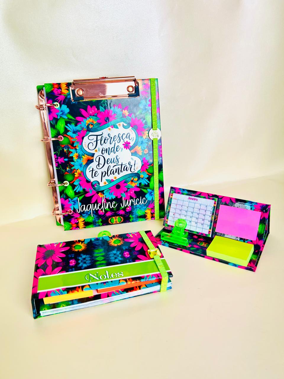 Kit Desk Planner Completo: Fichário Garra Exposta & Acessórios