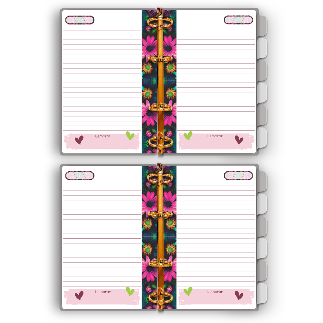 Fichário com garra - Planner diário + caderno