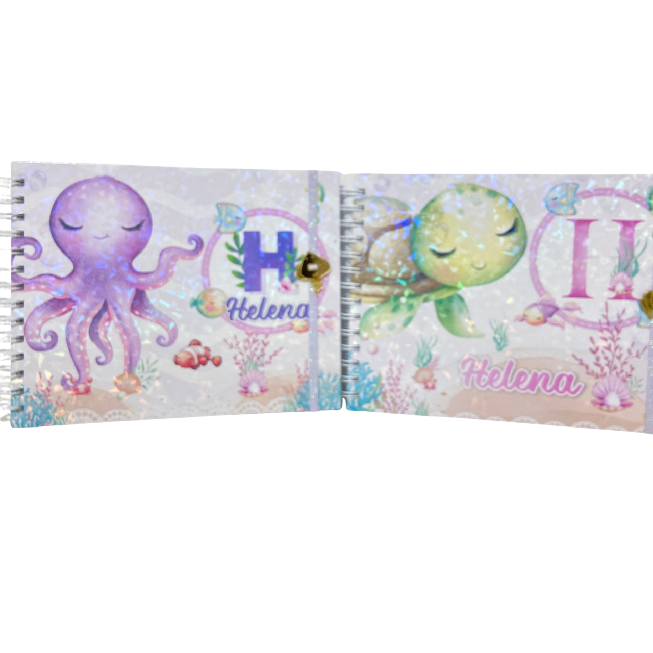 Kit livro do bebê e livro de mesversário Fundo Mar Menina