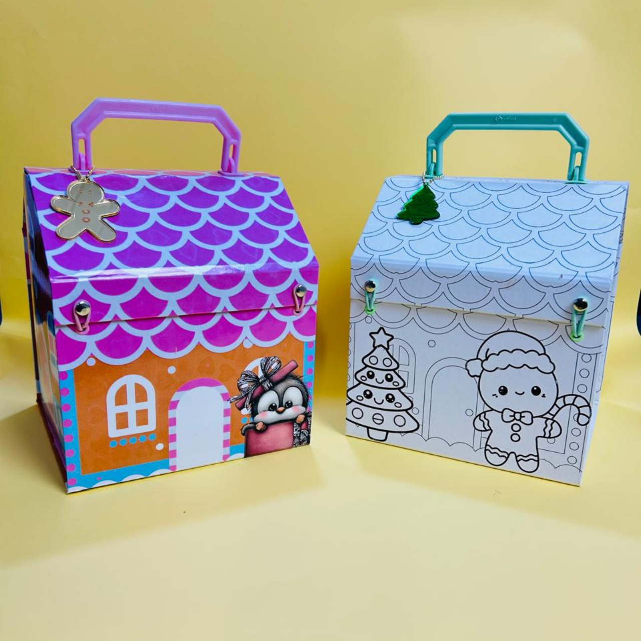 Maleta Casinha de Natal + Kit de Colorir Completo