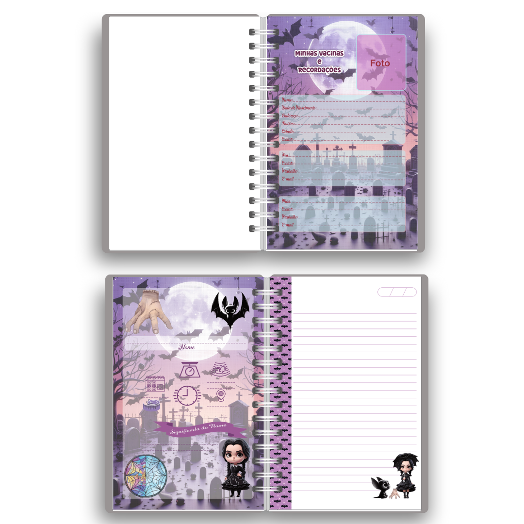 Caderneta de Vacinação Personalizada | Tema Vandinha (2 Opções de Capa)