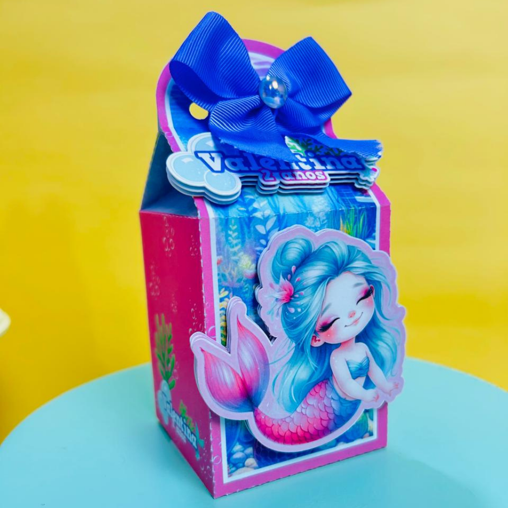 Kit festa Personalizada Fundo do Mar Menina - Pegue e Monte - já vai montado é só encaixar o fundo)