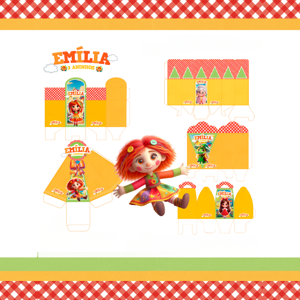 Kit festa Personalizada sítio do Pica Pau Amarelo - Pegue e Monte - já vai montado é só encaixar o fundo)