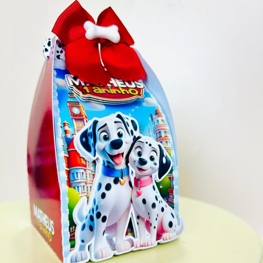 Kit festa Personalizada 101 Dálmatas - Pegue e Monte - já vai montado é só encaixar o fundo