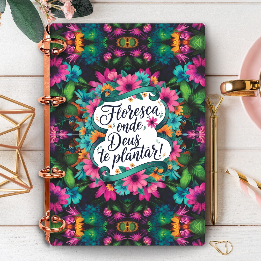 Fichário com garra - Planner diário + caderno