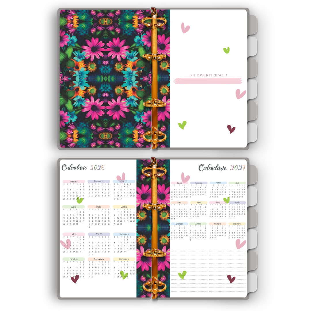 Kit Desk Planner Completo: Fichário Garra Exposta & Acessórios