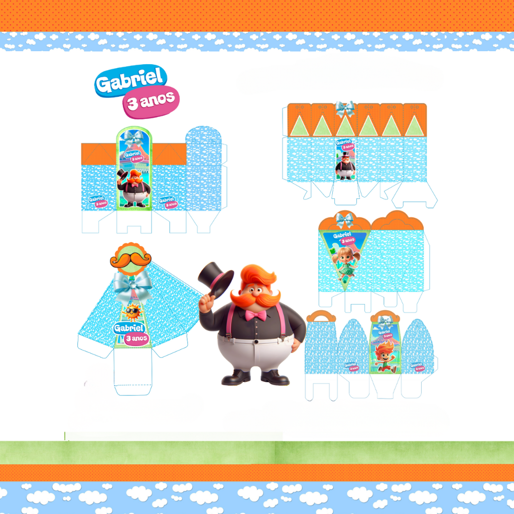 Kit festa Personalizada Mundo Bita - Peg e Monte - já vai montado é só encaixar o fundo)