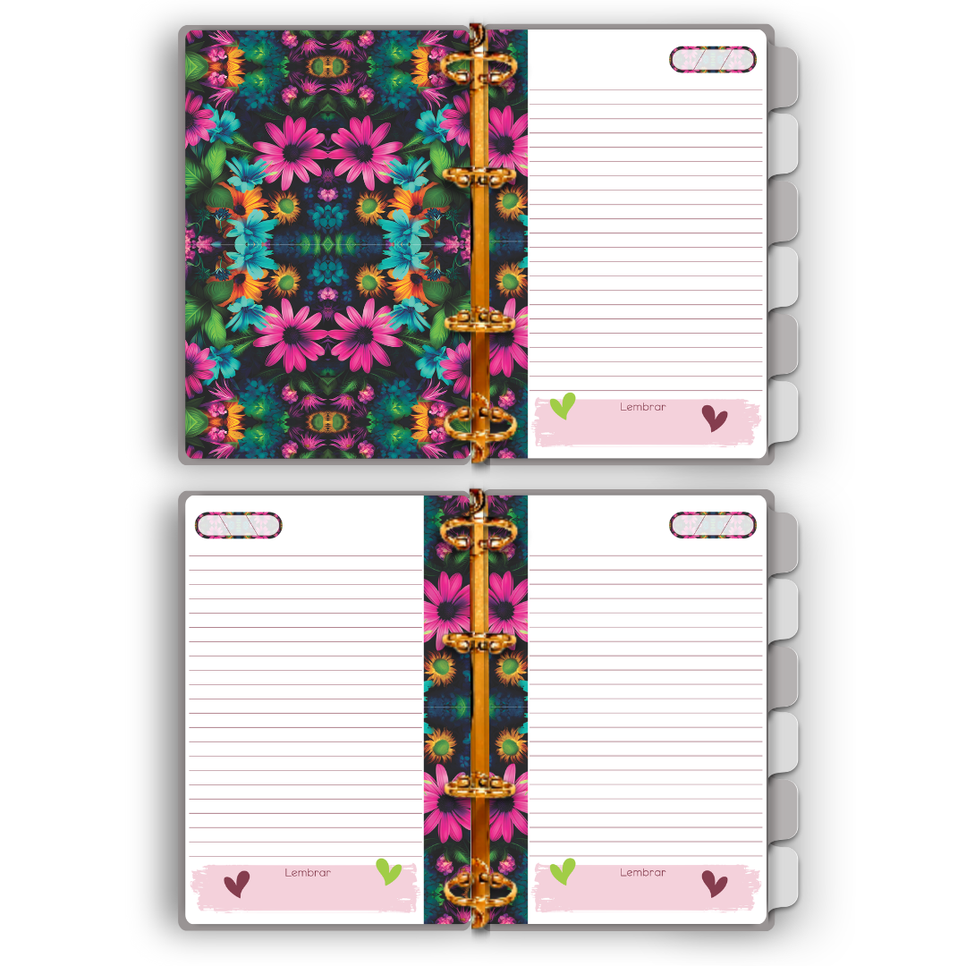 Fichário com garra - Planner diário + caderno