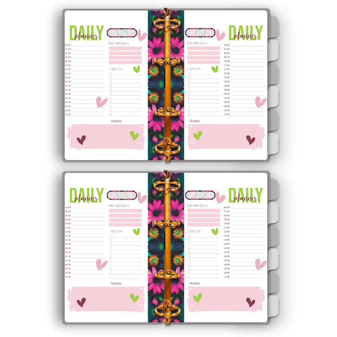 Fichário com garra - Planner diário + caderno