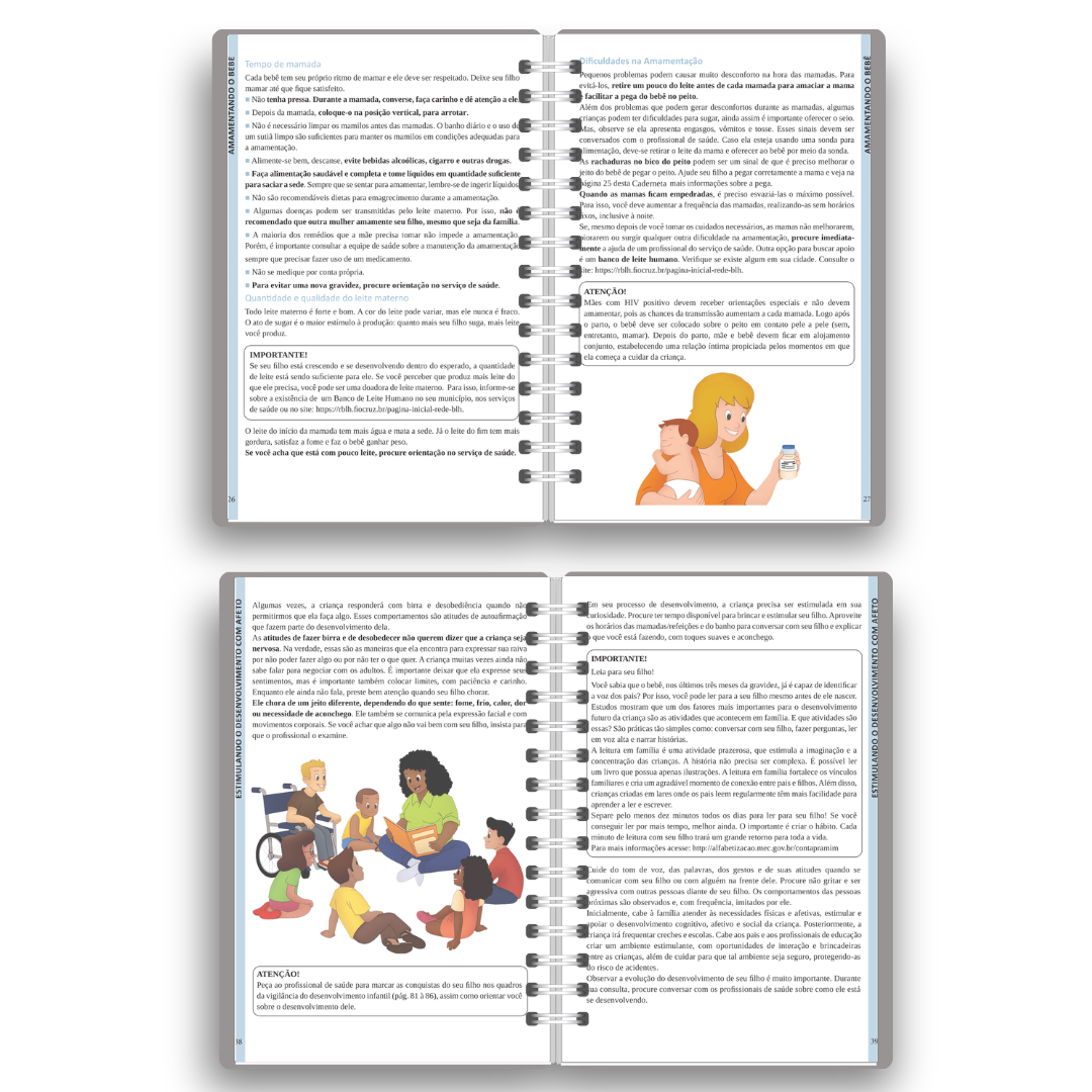 Caderneta de Vacinação Personalizada | Tema Ursinho Aviador (Encadernação Wire-o)