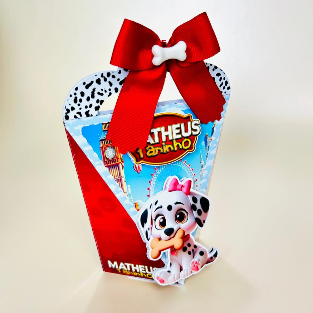 Kit festa Personalizada 101 Dálmatas - Pegue e Monte - já vai montado é só encaixar o fundo